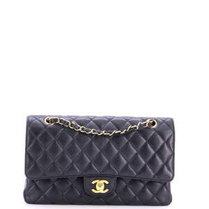 Chanel Medium Classic Double Flap Bag Quilted Caviar